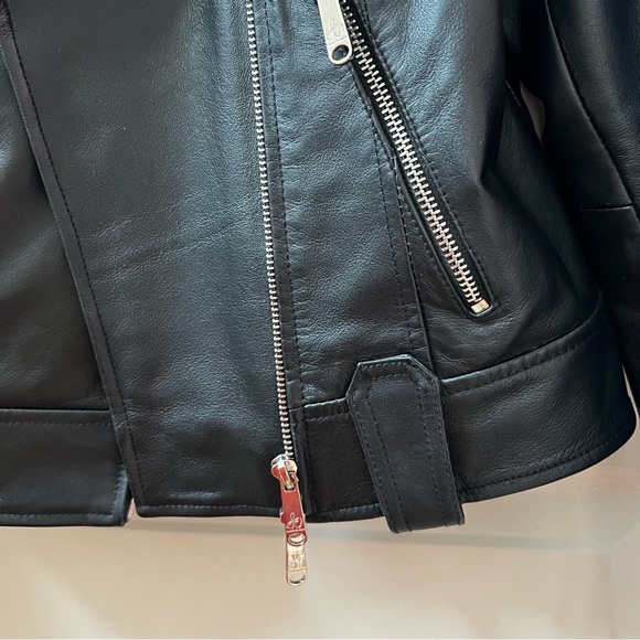 Sam Edelman Women's Leather Motorcycle Jacket with silver Zipper Size Small NWOT - Picture 9 of 9